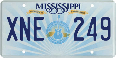 MS license plate XNE249