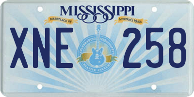 MS license plate XNE258