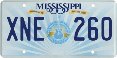 MS license plate XNE260