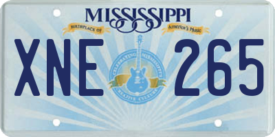 MS license plate XNE265