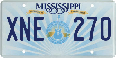 MS license plate XNE270