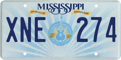 MS license plate XNE274