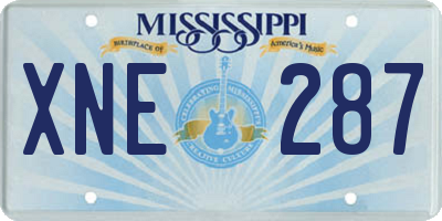 MS license plate XNE287