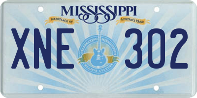 MS license plate XNE302
