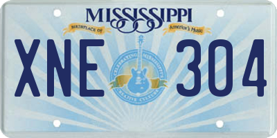 MS license plate XNE304