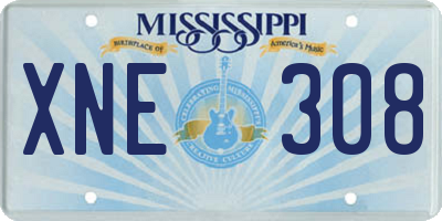 MS license plate XNE308