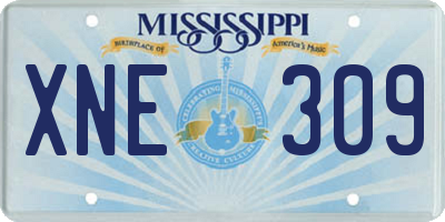 MS license plate XNE309