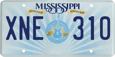MS license plate XNE310