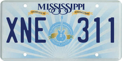 MS license plate XNE311