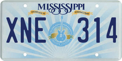 MS license plate XNE314