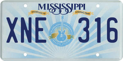 MS license plate XNE316