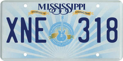 MS license plate XNE318