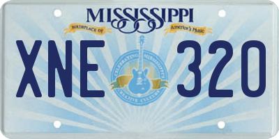 MS license plate XNE320