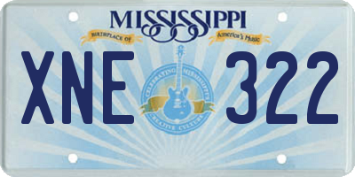 MS license plate XNE322