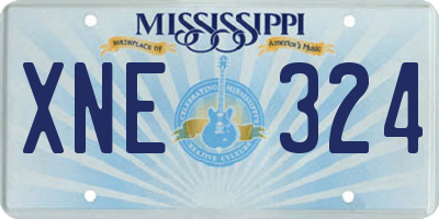 MS license plate XNE324