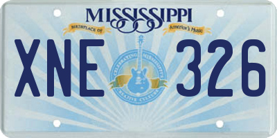 MS license plate XNE326