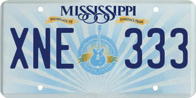 MS license plate XNE333