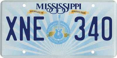 MS license plate XNE340