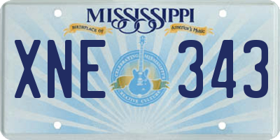 MS license plate XNE343
