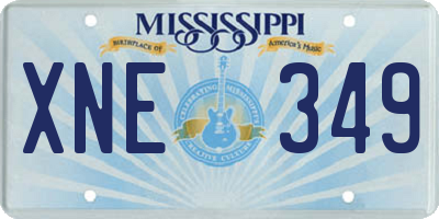 MS license plate XNE349