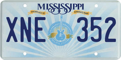 MS license plate XNE352