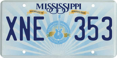 MS license plate XNE353