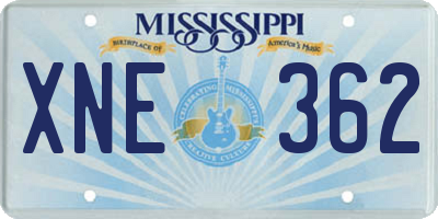 MS license plate XNE362