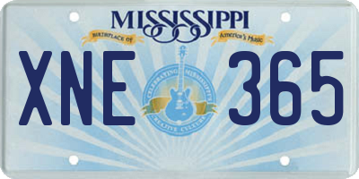 MS license plate XNE365