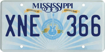 MS license plate XNE366