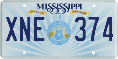 MS license plate XNE374