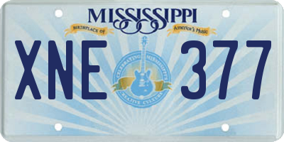 MS license plate XNE377