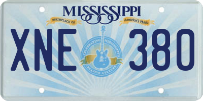 MS license plate XNE380
