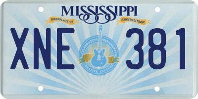 MS license plate XNE381