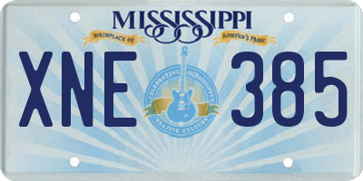 MS license plate XNE385