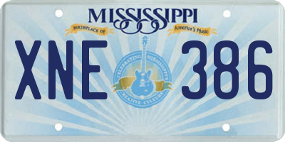 MS license plate XNE386