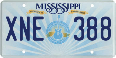 MS license plate XNE388