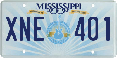 MS license plate XNE401