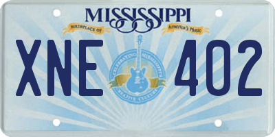 MS license plate XNE402