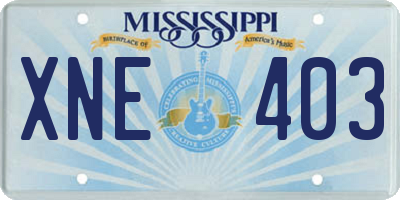 MS license plate XNE403