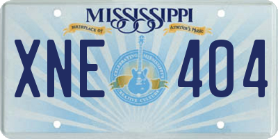 MS license plate XNE404