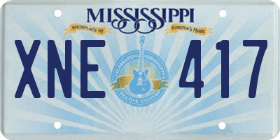MS license plate XNE417