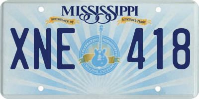 MS license plate XNE418