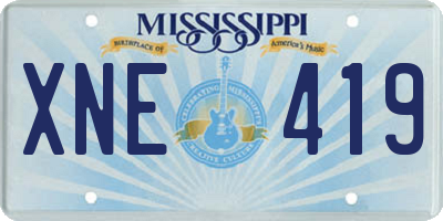 MS license plate XNE419