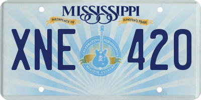 MS license plate XNE420
