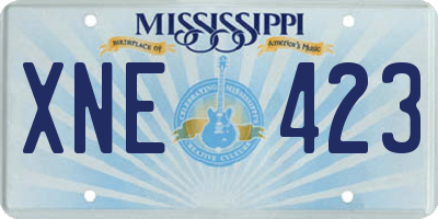 MS license plate XNE423