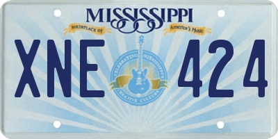 MS license plate XNE424