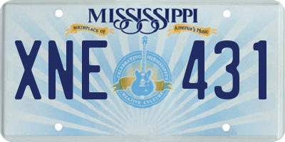 MS license plate XNE431
