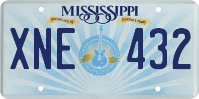 MS license plate XNE432