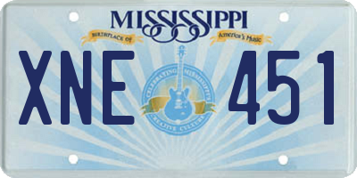 MS license plate XNE451