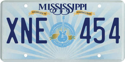 MS license plate XNE454